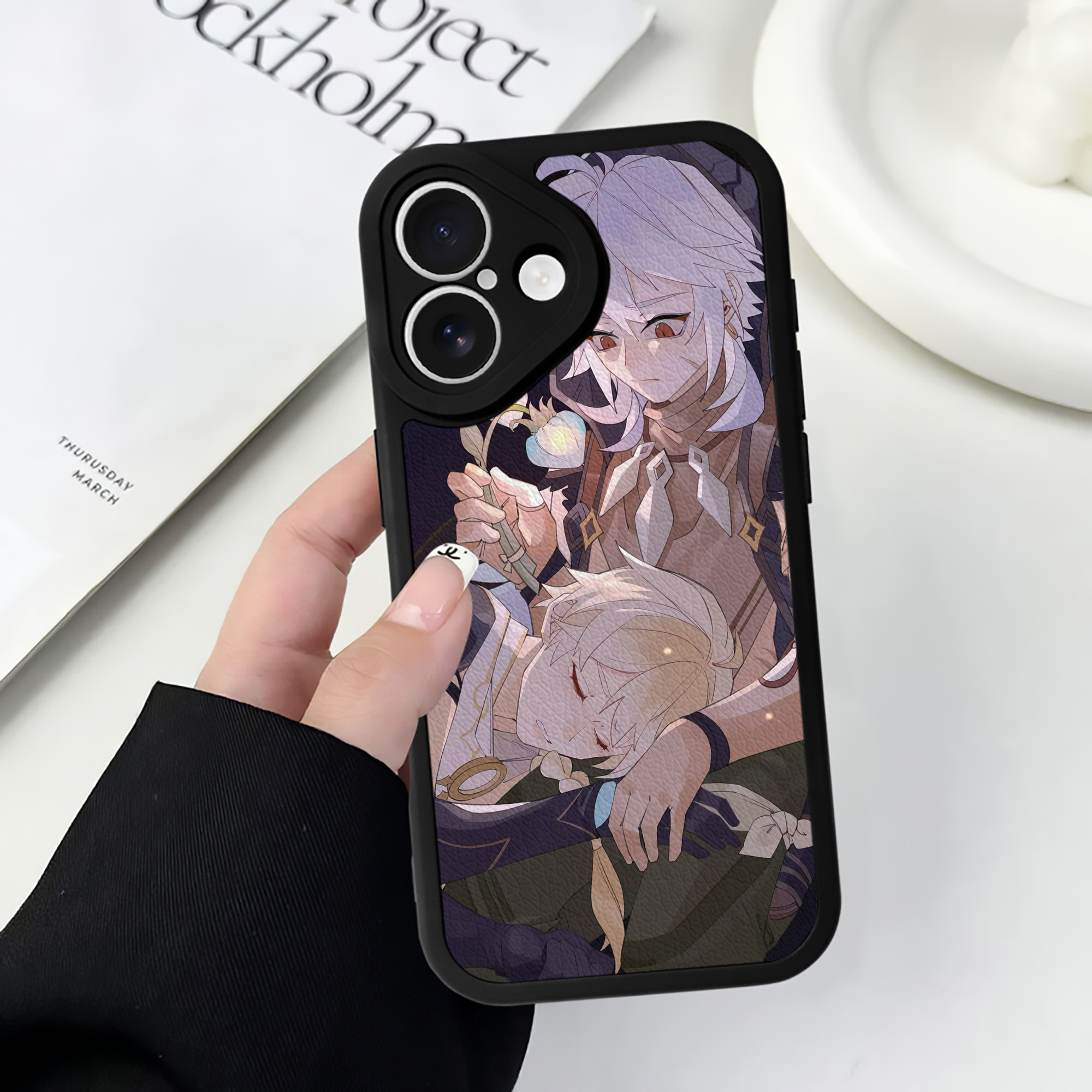 げんし神 genshin 【iPhone 16シリーズ対応】シリコンスマホケース（レザー調） 材質：シリコン